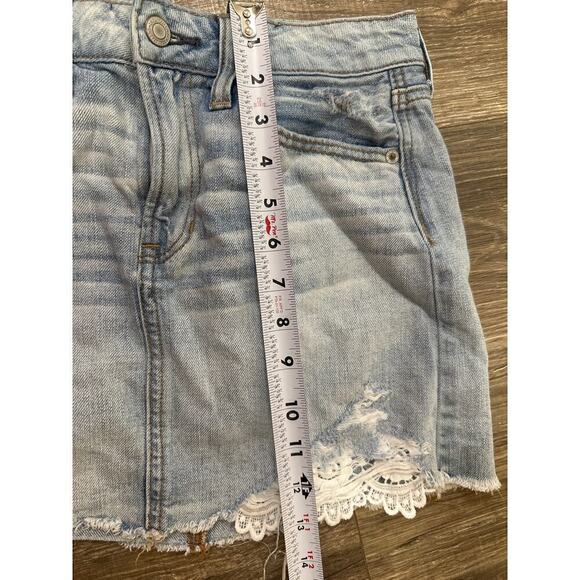 American Eagle Denim Skirt, Distressed, Size 0 - Picture 8 of 8
